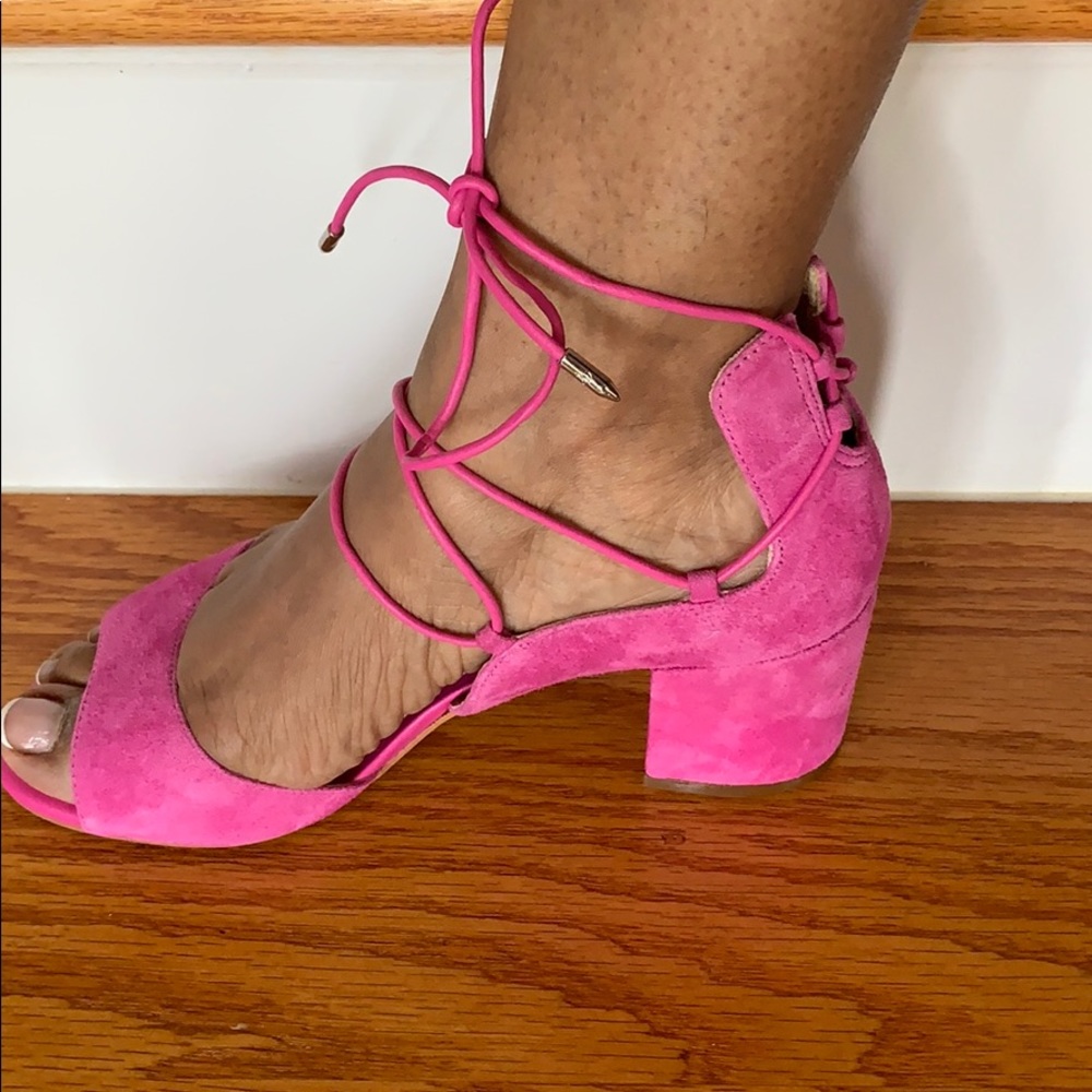Pink suede sandals